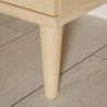 Cassettiera Livia 4 cassetti con dettagli in rattan intrecciato colore rovere
