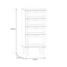 Cassettiera Livia 4 cassetti con dettagli in rattan intrecciato colore rovere