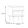 Comodino Livia 1 cassetto con dettaglio in rattan intrecciato e nicchia a giorno colore rovere