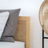 Letto matrimoniale Livia con dettaglio testiera in rattan colore rovere