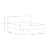 Letto matrimoniale Livia con dettaglio testiera in rattan colore rovere