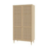 Armadio Livia 2 ante battenti con dettaglio in rattan intrecciato colore rovere