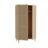 Armadio Livia 2 ante battenti con dettaglio in rattan intrecciato colore rovere