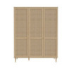 Armadio Livia 3 ante battenti con dettaglio in rattan intrecciato colore rovere
