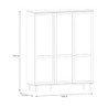 Armadio Livia 3 ante battenti con dettaglio in rattan intrecciato colore rovere