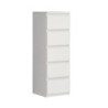 Cassettiera Morgan 5 cassetti 41.8 x 42.2 x H 128 cm. colore bianco opaco
