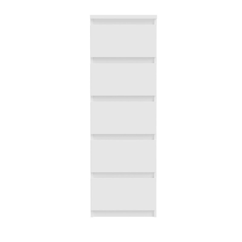 Cassettiera Morgan 5 cassetti 41.8 x 42.2 x H 128 cm. colore bianco opaco