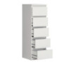 Cassettiera Morgan 5 cassetti 41.8 x 42.2 x H 128 cm. colore bianco opaco