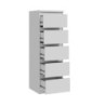 Cassettiera Morgan 5 cassetti 41.8 x 42.2 x H 128 cm. colore bianco opaco