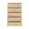 Cassettiera Morgan 5 cassetti 77.2 x 42.2 x H 128.1 cm colore rovere