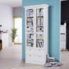 Vetrina Landwood51 con 2 ante in vetro e 2 cassetti colore bianco