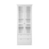 Vetrina Landwood51 con 2 ante in vetro e 2 cassetti colore bianco