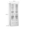 Vetrina Landwood51 con 2 ante in vetro e 2 cassetti colore bianco