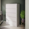 Cassettiera Morgan 5 cassetti 77.2 x 42.2 x H 128.1 cm colore bianco opaco