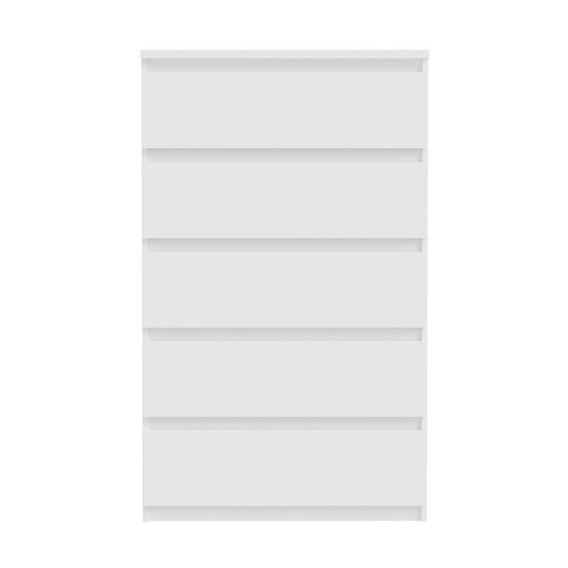 Cassettiera Morgan 5 cassetti 77.2 x 42.2 x H 128.1 cm colore bianco opaco
