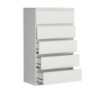 Cassettiera Morgan 5 cassetti 77.2 x 42.2 x H 128.1 cm colore bianco opaco