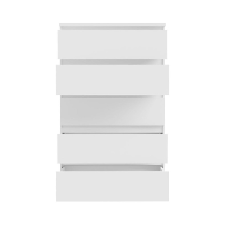 Cassettiera Morgan 5 cassetti 77.2 x 42.2 x H 128.1 cm colore bianco opaco