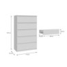 Cassettiera Morgan 5 cassetti 77.2 x 42.2 x H 128.1 cm colore bianco opaco