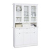 Credenza con vetrina Landwood50 3 ante vetro superiori 3 ante inferiori vani a giorno e 3 cassetti in bianco