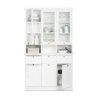 Credenza con vetrina Landwood50 3 ante vetro superiori 3 ante inferiori vani a giorno e 3 cassetti in bianco