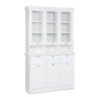 Credenza con vetrina Landwood50 3 ante vetro superiori 3 ante inferiori vani a giorno e 3 cassetti in bianco