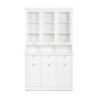 Credenza con vetrina Landwood50 3 ante vetro superiori 3 ante inferiori vani a giorno e 3 cassetti in bianco