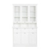 Credenza con vetrina Landwood50 3 ante vetro superiori 3 ante inferiori vani a giorno e 3 cassetti in bianco