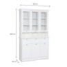 Credenza con vetrina Landwood50 3 ante vetro superiori 3 ante inferiori vani a giorno e 3 cassetti in bianco