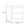 Comodino Morgan 2 cassetti 41.8 x 32.2 x H 49.3 cm. colore grigio chiaro