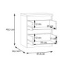 Comodino Morgan 2 cassetti 41.8 x 32.2 x H 49.3 cm. colore grigio chiaro