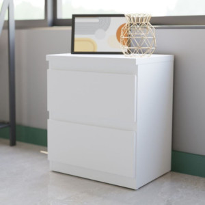 Zoom Comodino Morgan 2 cassetti 41.8 x 32.2 x H 49.3 cm. colore bianco