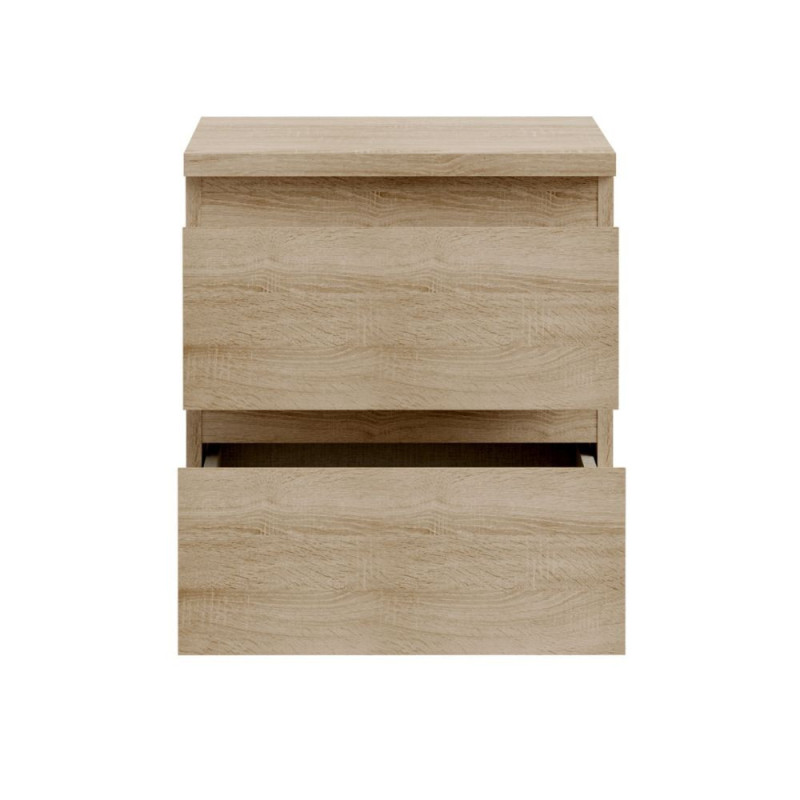 Comodino Morgan 2 cassetti 41.8 x 32.2 x H 49.3 cm. colore rovere