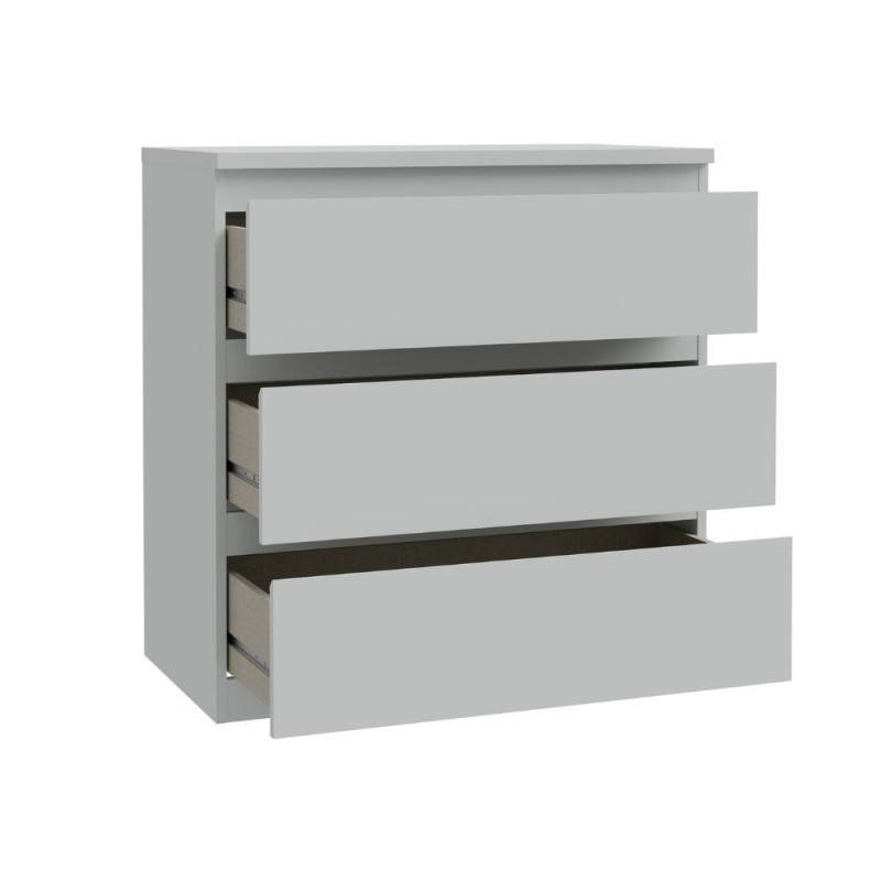 Cassettiera Morgan 3 cassetti 77.2x79.8x42.2 cm. colore grigio chiaro