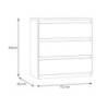 Cassettiera Morgan 3 cassetti 77.2x79.8x42.2 cm. colore grigio chiaro