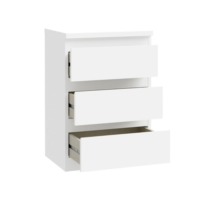 Cassettiera Morgan 3 cassetti 41.8 x H 61.5 x 32.2 cm colore bianco
