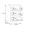 Cassettiera Morgan 3 cassetti 41.8 x H 61.5 x 32.2 cm colore bianco