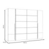 Armadio Callia con 2 ante battenti e 2 ante scorrevoli colore bianco 270.3x61.2xH210.5 cm.