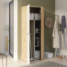 Armadio multiuso Teodoro 2 ante con portascope struttura rovere e 1 anta bianco