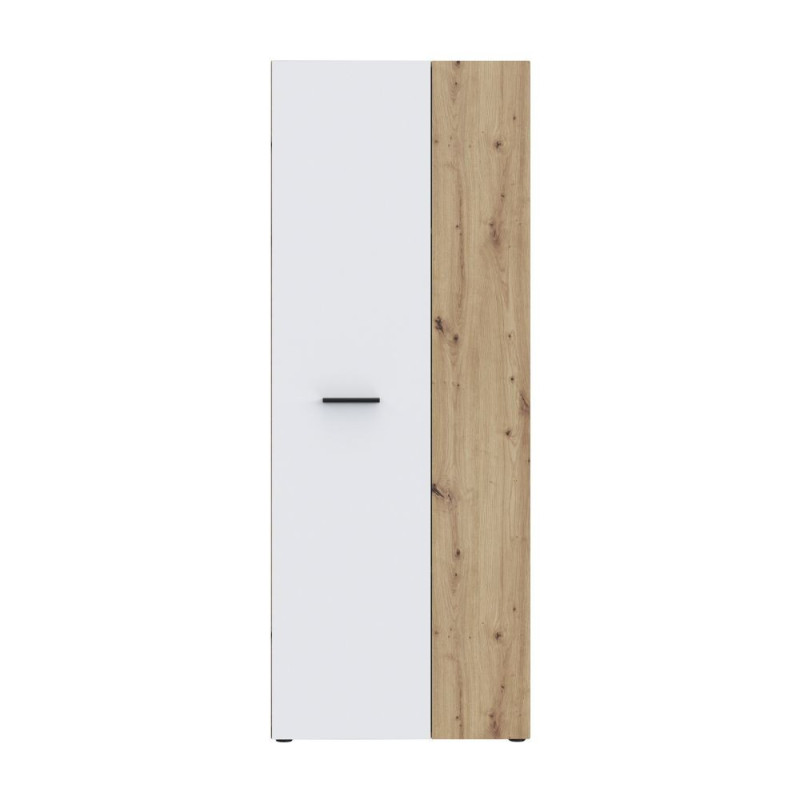 Armadio multiuso Teodoro 2 ante con portascope struttura rovere e 1 anta bianco