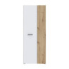 Armadio multiuso Teodoro 2 ante con portascope struttura rovere e 1 anta bianco