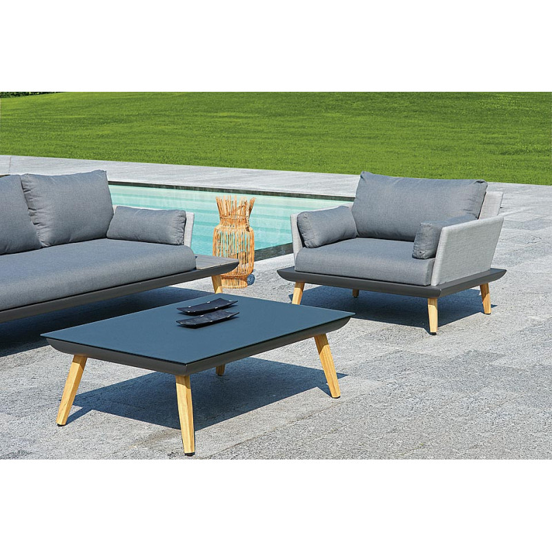 Set salotto Houston in alluminio da giardino moderno e resistente