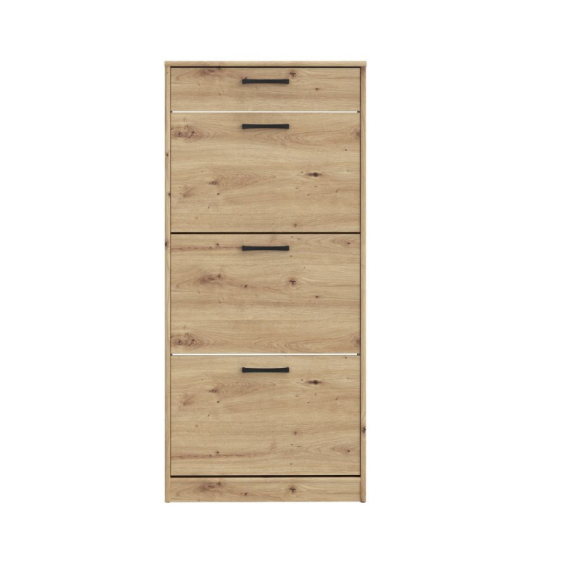 Scarpiera Cecilia con 3 scomparti ed un cassetto colore rovere 58.2x20.4x127.7 H cm.