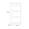 Scarpiera Cecilia con 3 scomparti ed un cassetto colore rovere 58.2x20.4x127.7 H cm.