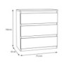 Cassettiera Morgan 3 cassetti 77.2x79.8x42.2 cm. colore bianco