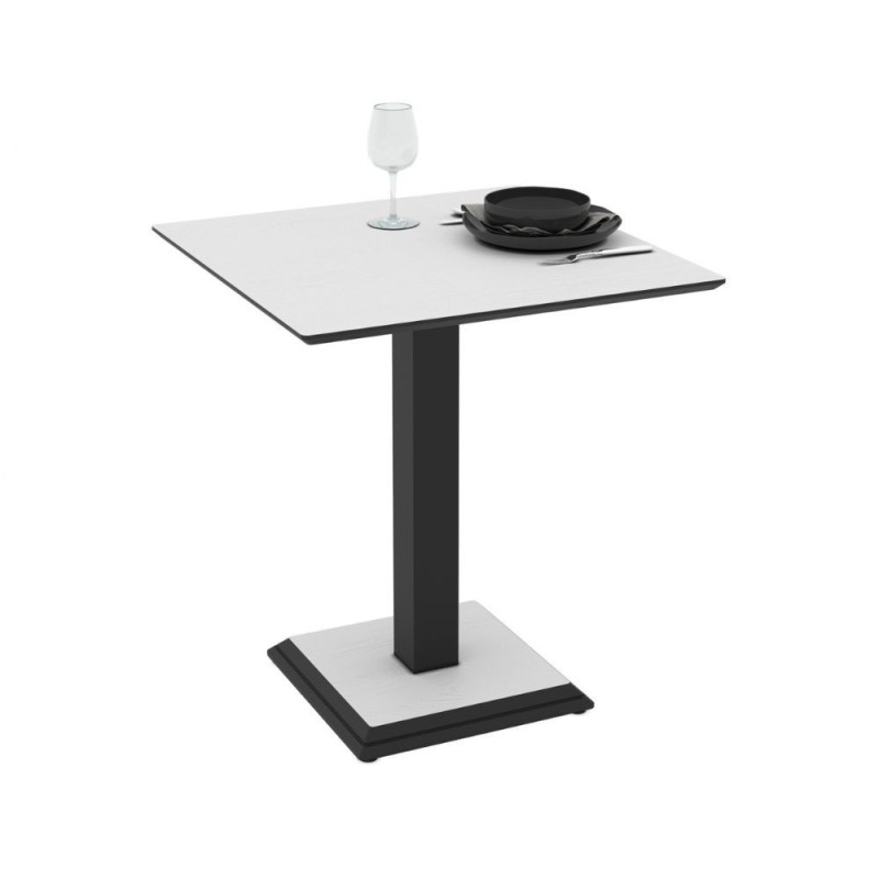 Tavolo quadrato Carvel in colore bianco frassinato 68x68x75 H cm.