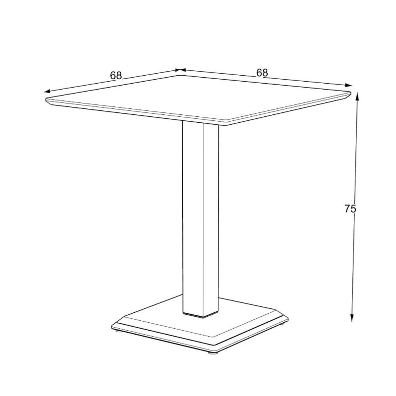Tavolo quadrato Carvel in colore bianco frassinato 68x68x75 H cm.