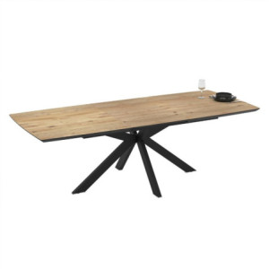Zoom Tavolo allungabile Verano con piano rovere e gambe nere