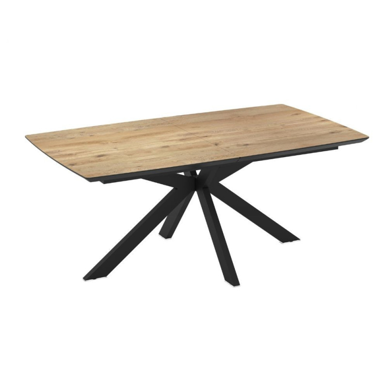 Tavolo allungabile Verano con piano rovere e gambe nere
