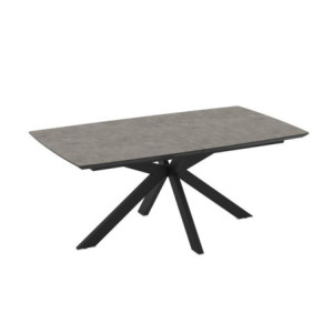 Zoom Tavolo allungabile Verano con piano cemento e gambe nere