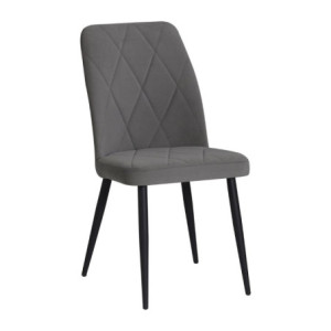 Zoom Sedia Vika in tessuto Anka 5 grigio con piedini neri set 4 pezzi